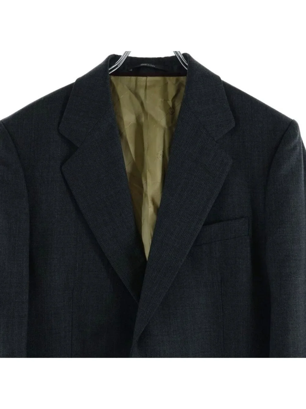 Gucci GG Logo Single Jacket Trousers Pants Vest Set Suit Gray Khaki